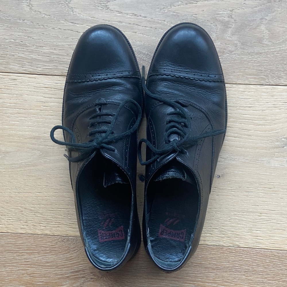 Camper Black Leather Oxfords